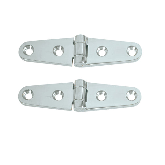 Whitecap Strap Hinge - CP/Brass - 4" x 1" - Pair [S-604] | Hinges by Whitecap 