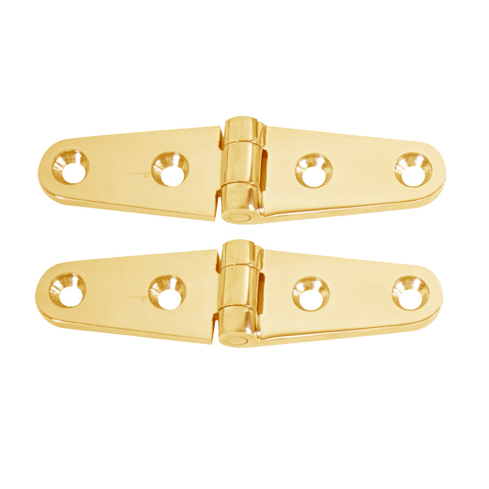 Whitecap Strap Hinge - Polished Brass - 4" x 1" - Pair [S-604BC] | Hinges by Whitecap 