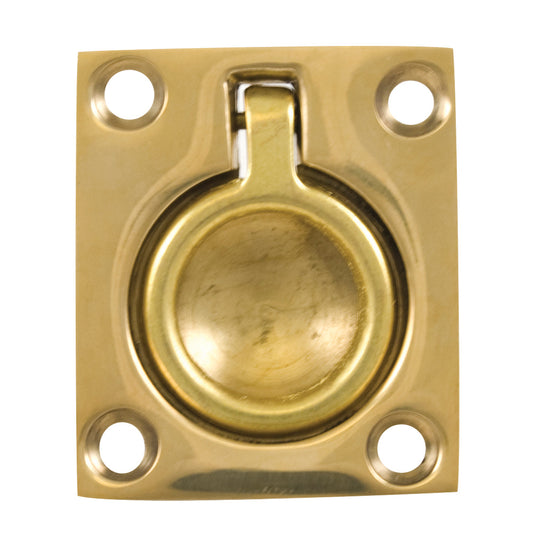 Whitecap Flush Pull Ring - Polished Brass - 1-1/2" x 1-3/4" [S-3360BC] | Latches by Whitecap 