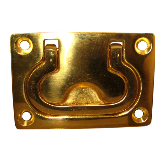 Whitecap Flush Pull Ring - Polished Brass - 3" x 2" [S-3364BC] | Latches by Whitecap 