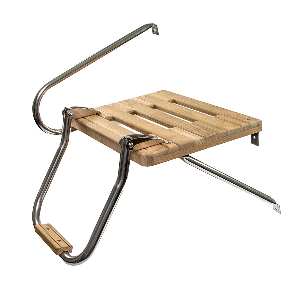 Whitecap Teak Swim Platform w/Ladder f/Outboard Motors [60902] | Swim Platforms by Whitecap 