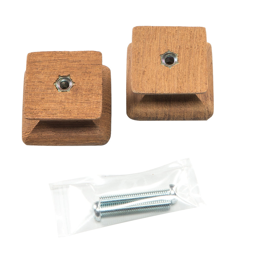 Whitecap Teak Square Drawer Knob - 1-1/8" - 2 Pack [60130-A] | Teak by Whitecap 