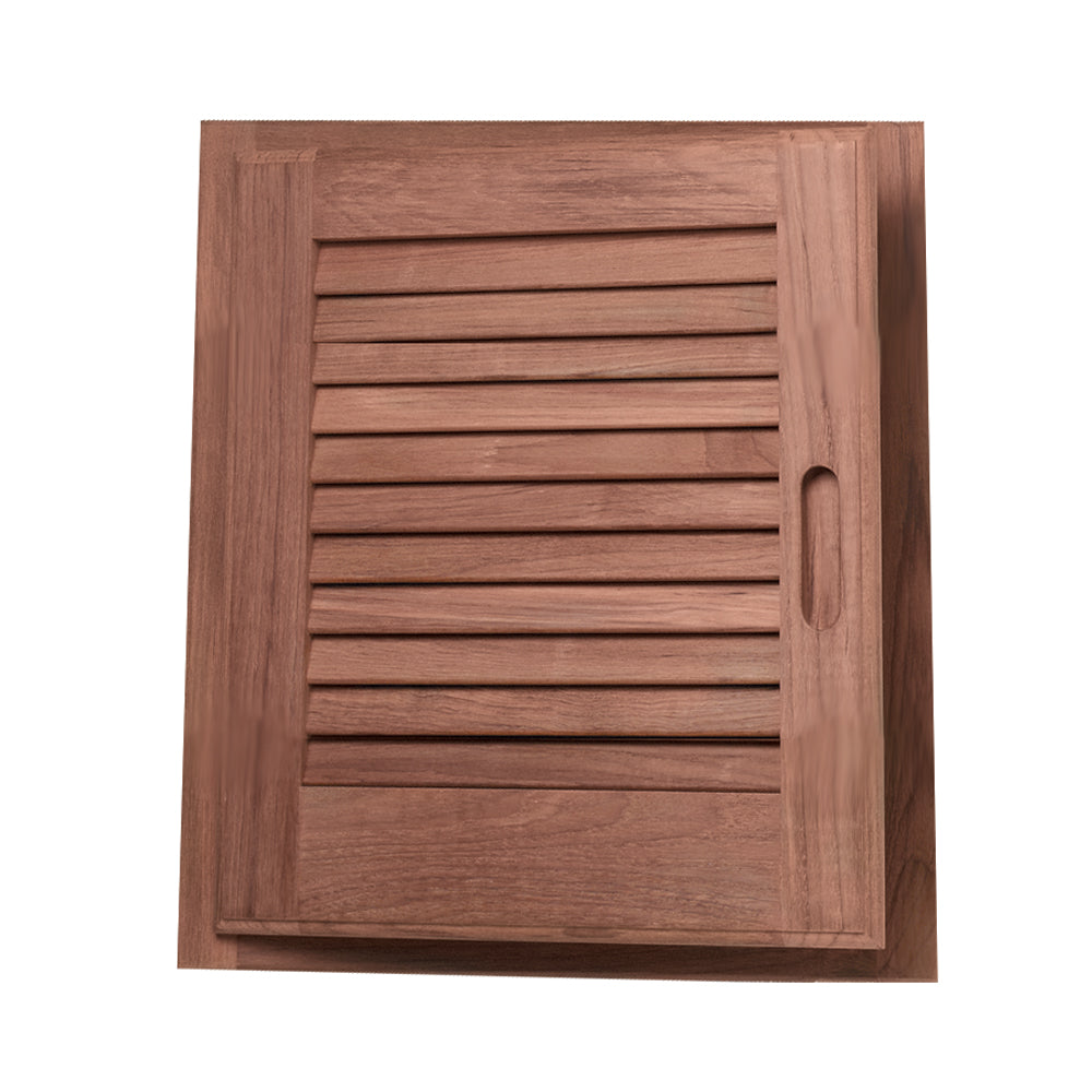 Whitecap Teak Louvered Door & Frame - Left Hand - 15" x 15" [60723] | Teak by Whitecap 