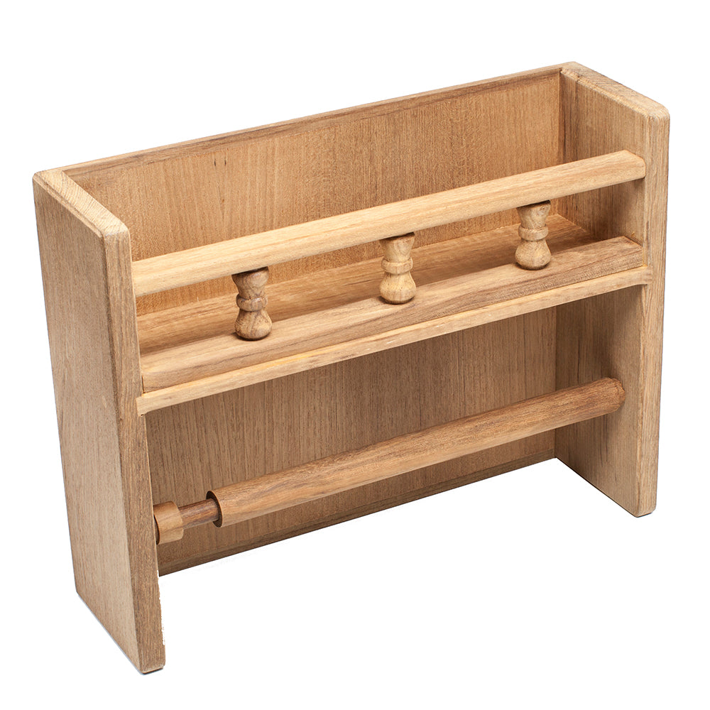 Whitecap Teak Paper Towel Holder w/Spice Rack [62446] | Teak by Whitecap 