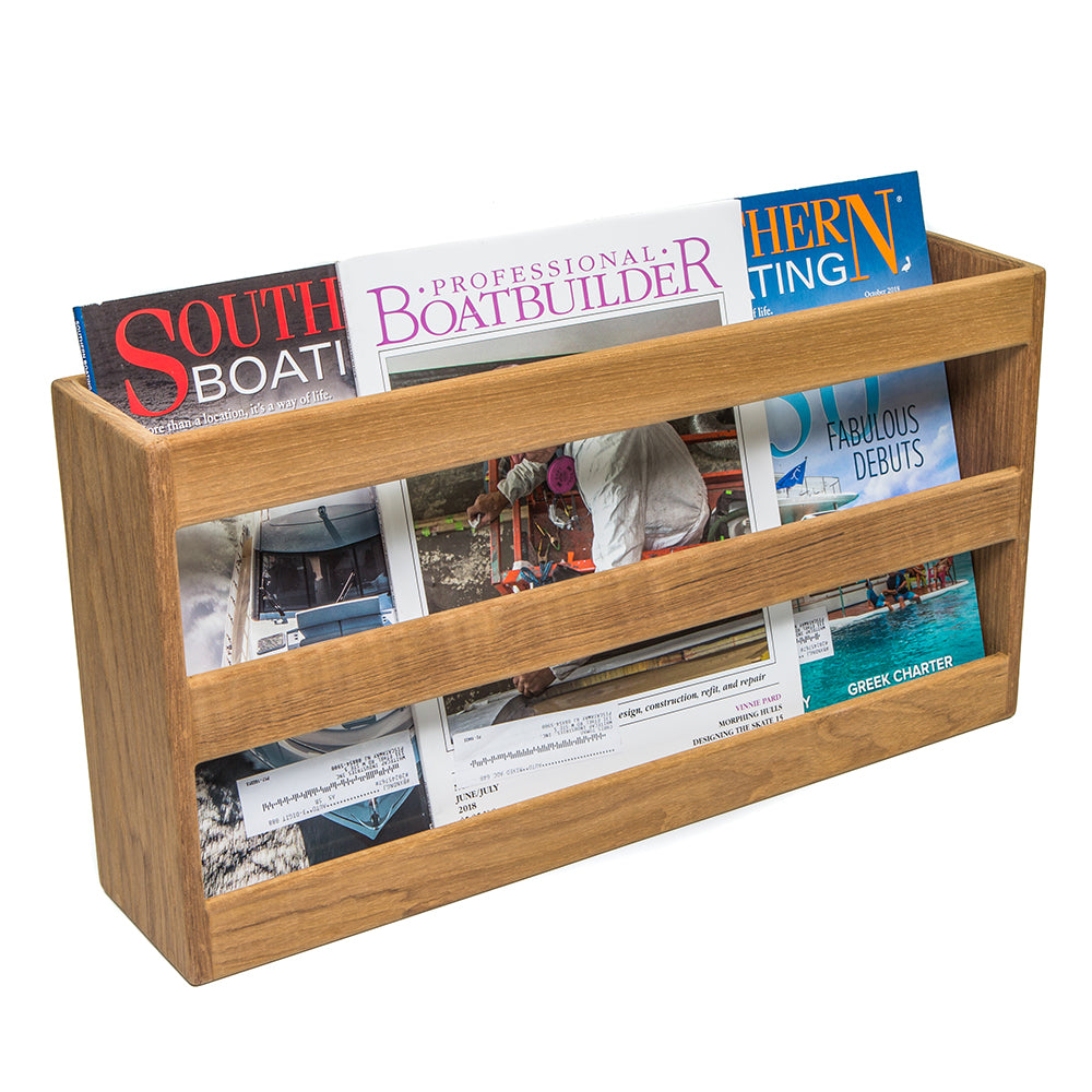 Whitecap Teak Double-Wide Magazine Rack [62508] | Teak by Whitecap 