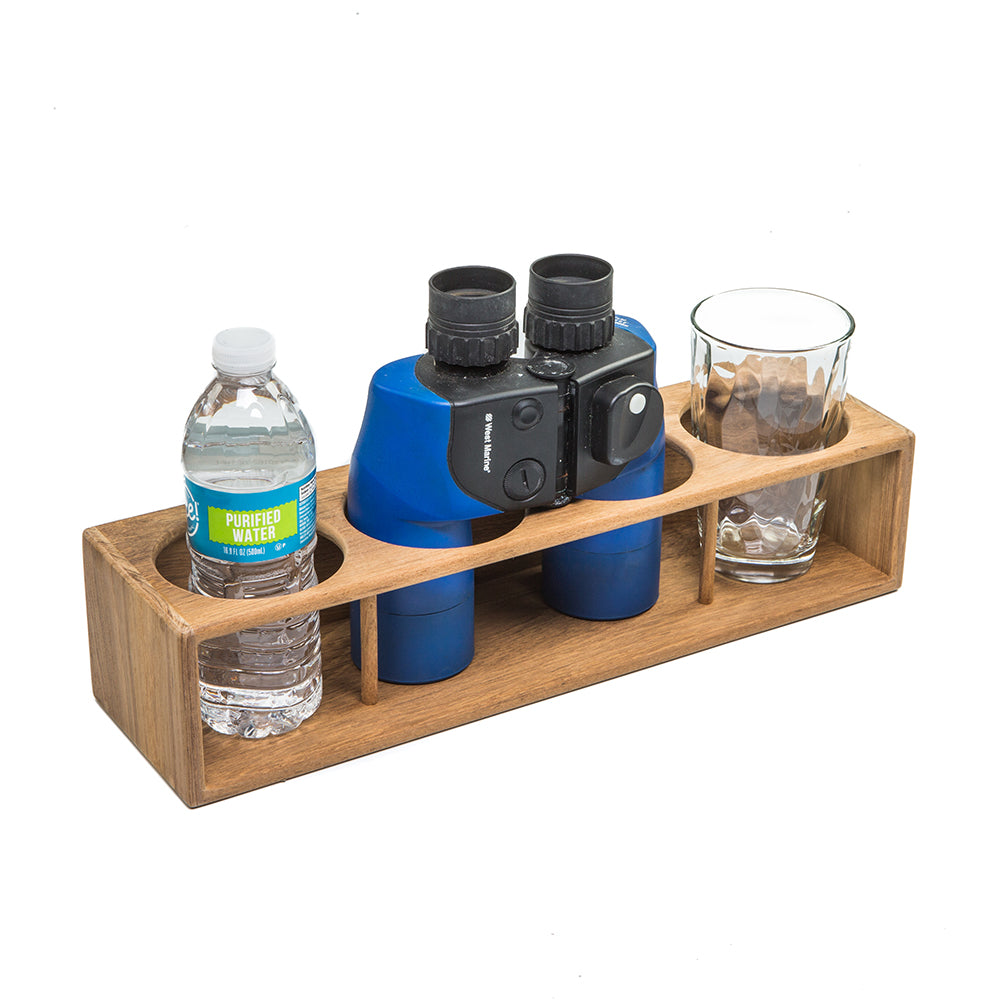 Whitecap Teak Four Insulated Drink/Binocular Rack [62634] | Teak by Whitecap 