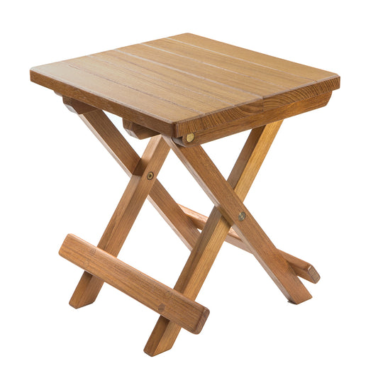 Whitecap Teak Grooved Top Fold-Away Table/Stool [60034] | Teak by Whitecap 