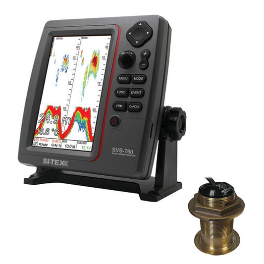 SI-TEX SVS-760 Dual Frequency Sounder 600W Kit w/Bronze 12 Degree Transducer [SVS-760B60-12] | Fishfinder Only by SI-TEX 