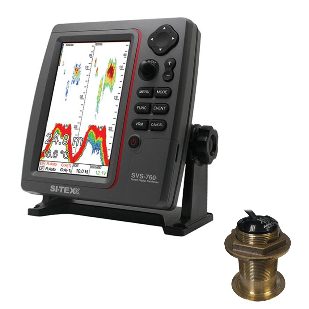 SI-TEX SVS-760 Dual Frequency Sounder 600W Kit w/Bronze 20 Degree Transducer [SVS-760B60-20] | Fishfinder Only by SI-TEX 