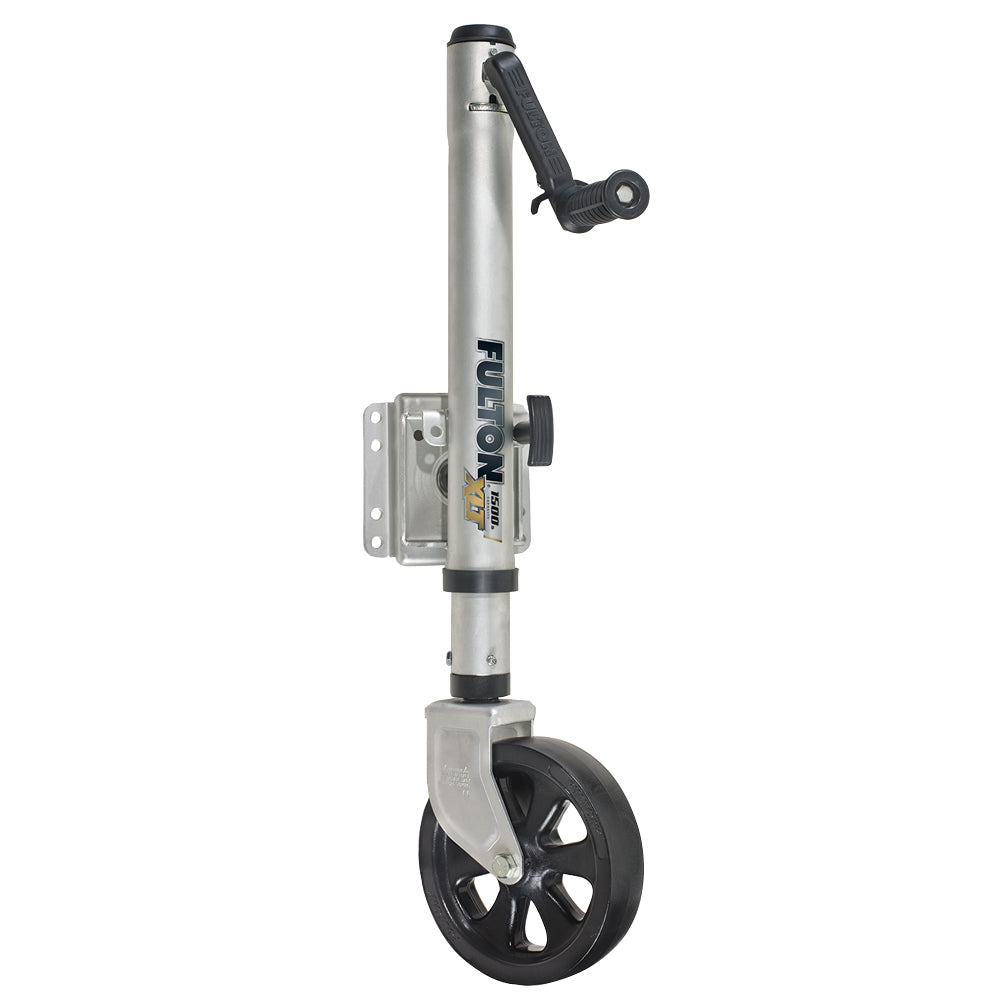 Fulton XLT 1500 lbs. Swing Away Bolt-On Jack w/12" Travel & 8" Poly Wheel - Sharkskin Finish [141133] | Jacks & Dollies by Fulton 