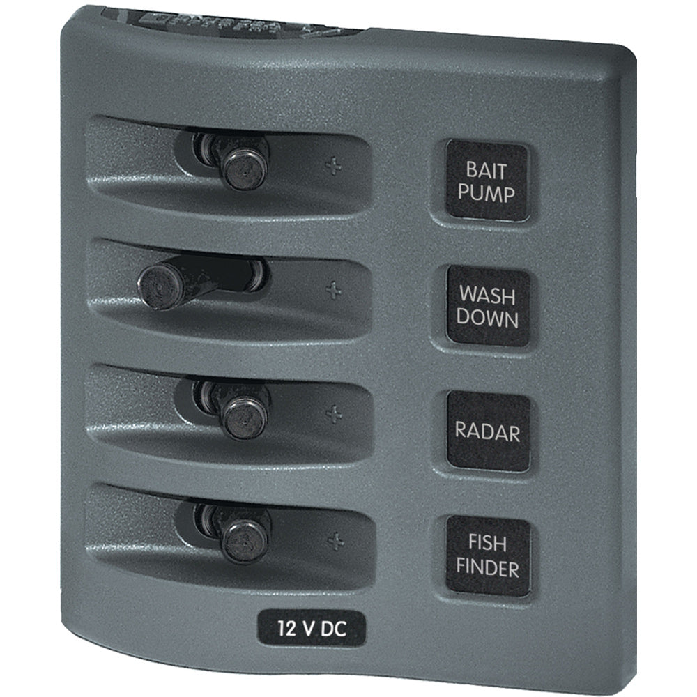 Blue Sea 4305 WeatherDeck 12V DC Waterproof Switch Panel - 4 Posistion [4305] | Electrical Panels by Blue Sea Systems 