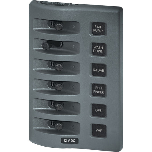 Blue Sea 4307 WeatherDeck 12V DC Waterproof Switch Panel - 6 Position [4307] | Electrical Panels by Blue Sea Systems 
