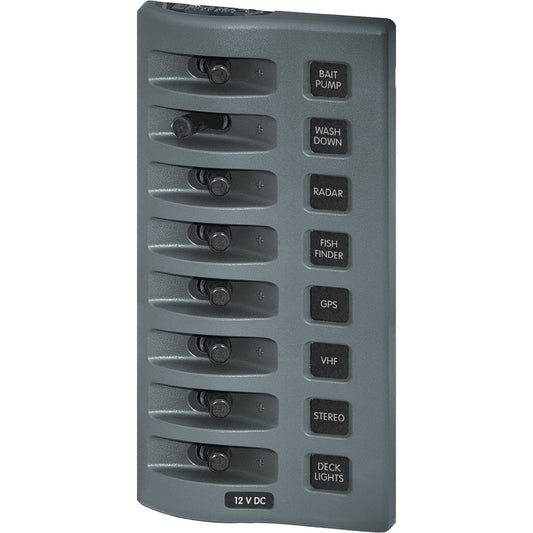 Blue Sea 4309 WeatherDeck 12V DC Waterproof Switch Panel - 8 Position [4309] | Electrical Panels by Blue Sea Systems 
