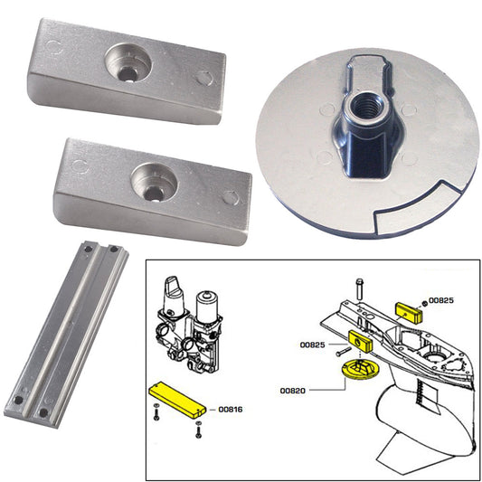 Tecnoseal Anode Kit w/Hardware - Mercury Verado 4 - Zinc [20814] | Anodes by Tecnoseal 