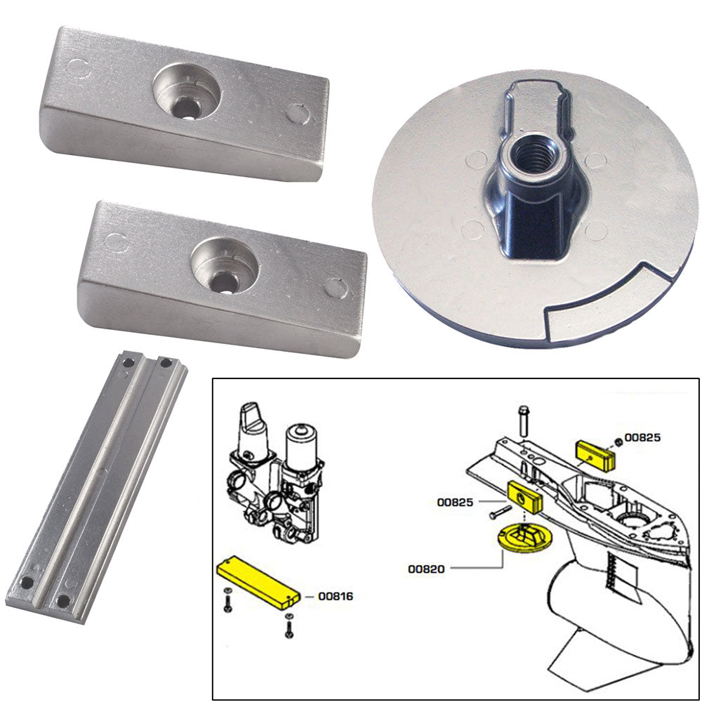Tecnoseal Anode Kit w/Hardware - Mercury Verado 4 - Aluminum [20814AL] | Anodes by Tecnoseal 