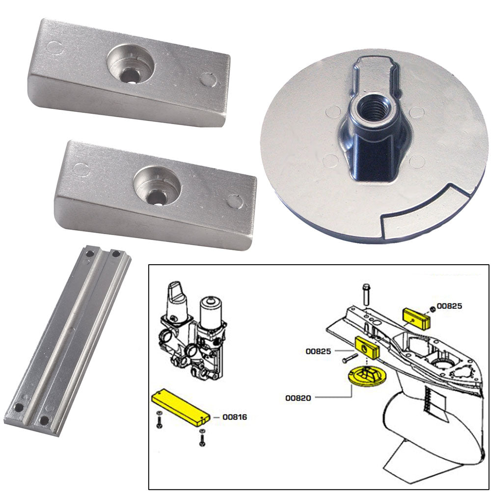 Tecnoseal Anode Kit w/Hardware - Mercury Verado 4 - Magnesium [20814MG] | Anodes by Tecnoseal 