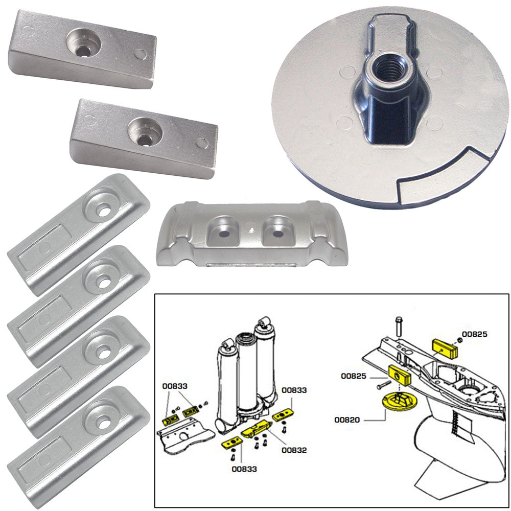 Tecnoseal Anode Kit w/Hardware - Mercury Verado 6 - Aluminum [20816AL] | Anodes by Tecnoseal 