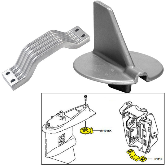 Tecnoseal Anode Kit w/Hardware - Yamaha 150-200HP Left Hand Rotation - Aluminum [21102AL] | Anodes by Tecnoseal 