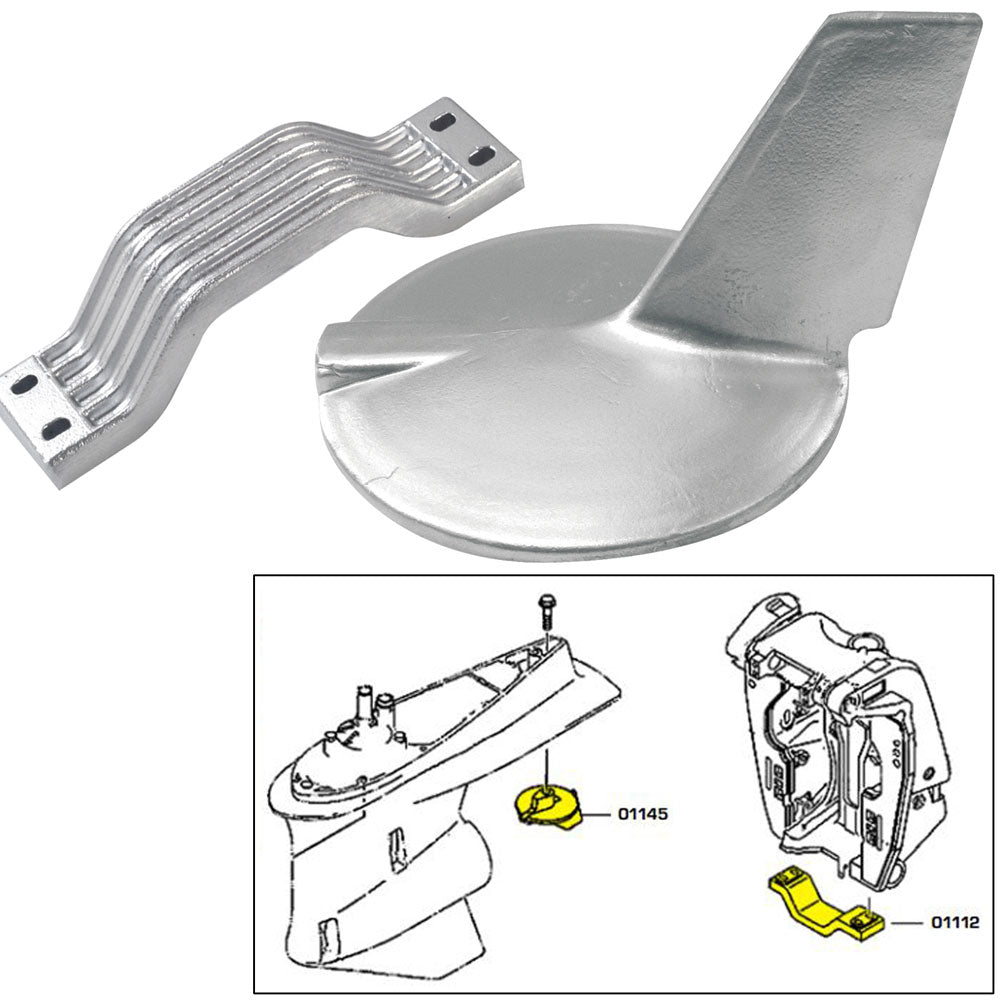 Tecnoseal Anode Kit w/Hardware - Yamaha 200-300HP Hi-Performance - Zinc [21106] | Anodes by Tecnoseal 