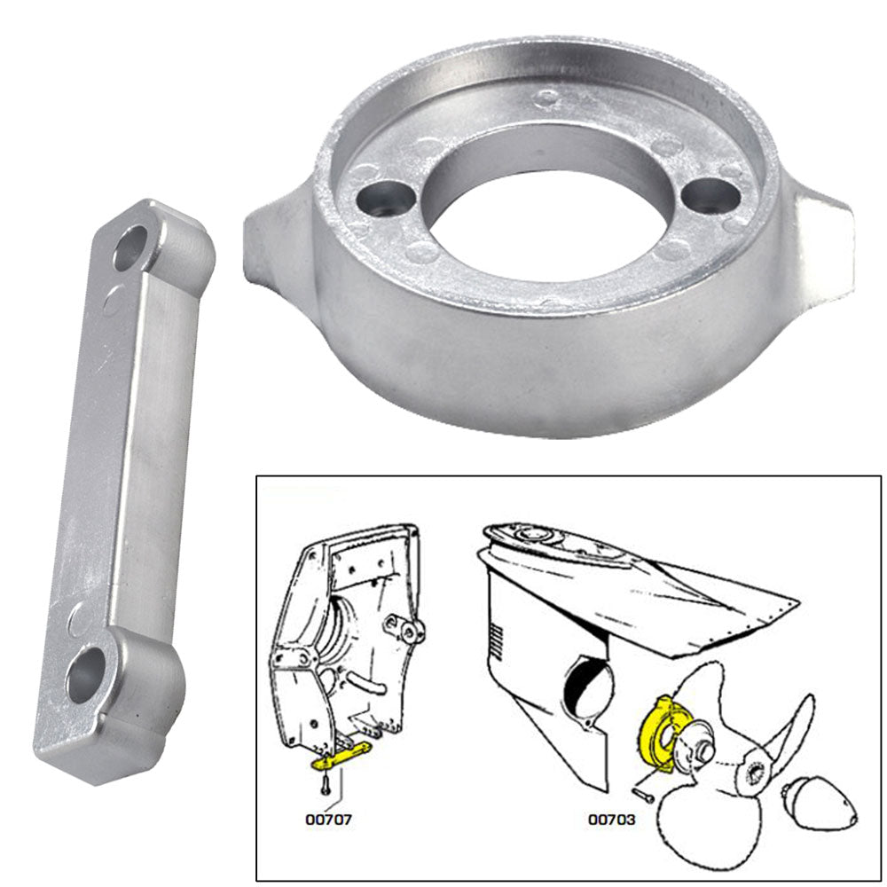 Tecnoseal Anode Kit w/Hardware - Volvo 280 - Aluminum [20701AL] | Anodes by Tecnoseal 