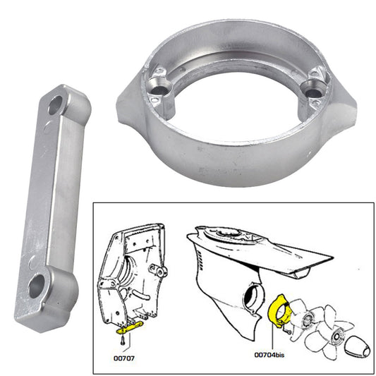 Tecnoseal Anode Kit w/Hardware - Volvo Duo-Prop 280 - Zinc [20702] | Anodes by Tecnoseal 