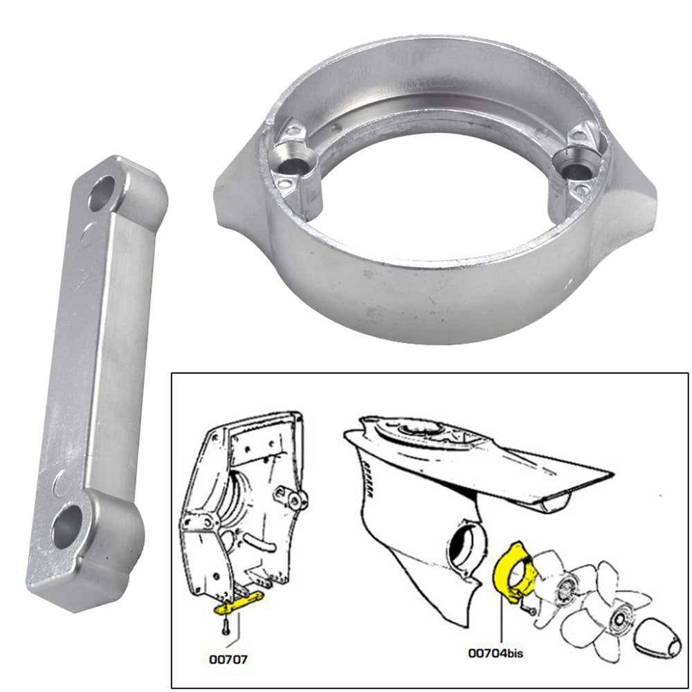 Tecnoseal Anode Kit w/Hardware - Volvo Duo-Prop 280 - Aluminum [20702AL] | Anodes by Tecnoseal 