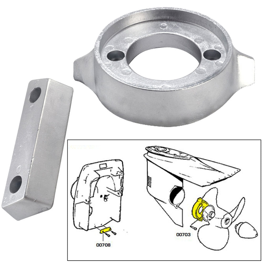 Tecnoseal Anode Kit w/Hardware - Volvo 290 - Zinc [20705] | Anodes by Tecnoseal 