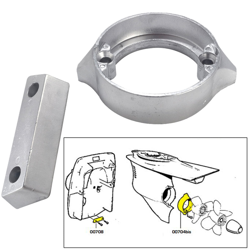 Tecnoseal Anode Kit w/Hardware - Volvo Duo-Prop 290 - Zinc [20706] | Anodes by Tecnoseal 