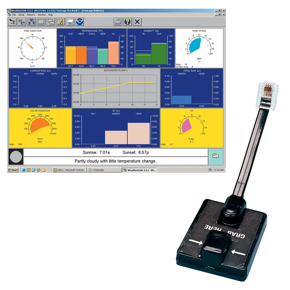 Davis WeatherLink Windows - Serial Port f/Vantage Vue & Pro2 Series [6510SER] | Weather Instruments by Davis Instruments 