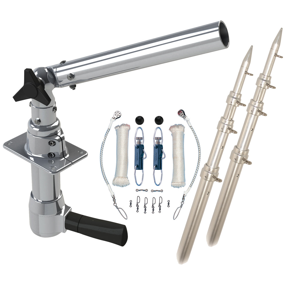 Rupp Revolution Top Gun Package w/18' Poles & Complete Single Line Rigging Kit w/Klickers Release Clips [REV-TPGN-18T] | Outriggers by Rupp Marine 