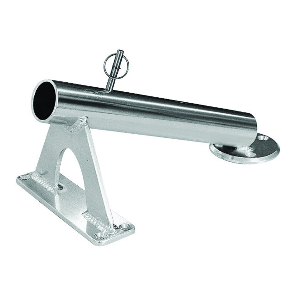 Rupp Fixed Mount Center Rigger Holder - Silver [CA-0002] | Outrigger Accessories by Rupp Marine 