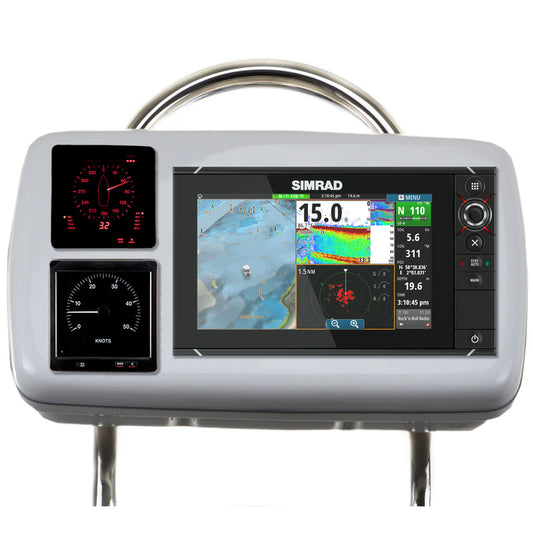 NavPod GP2080-13 SystemPod Pre-Cut f/Simrad NSS9 evo2 or B&G Zeus 9 & 2 Instruments f/12" Wide Guard [GP2080-13] | Display Mounts by NavPod 