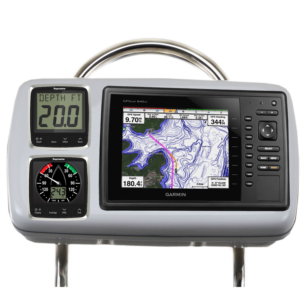 NavPod GP2088 SystemPod Pre-Cut f/Garmin 820/820xs/840xs & 2 Instruments f/12" Wide Guard [GP2088] | Display Mounts by NavPod 