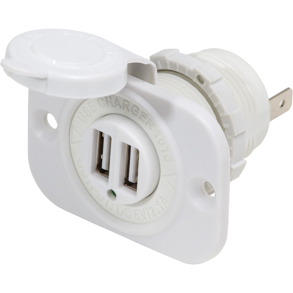 Blue Sea 12V DC Dual USB Charger Socket - White [1016200] | Accessories by Blue Sea Systems 