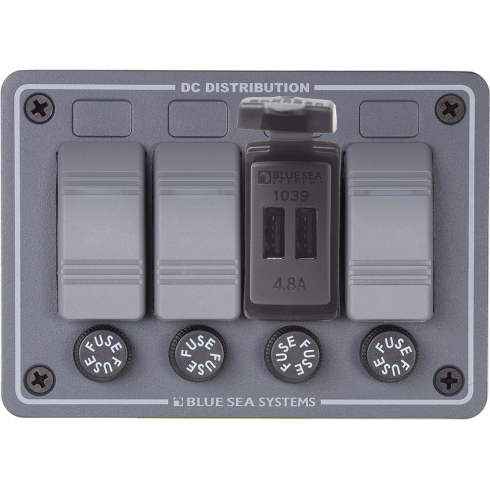 Blue Sea Dual USB Charger - 24V Contura Mount [1039] | Accessories by Blue Sea Systems 
