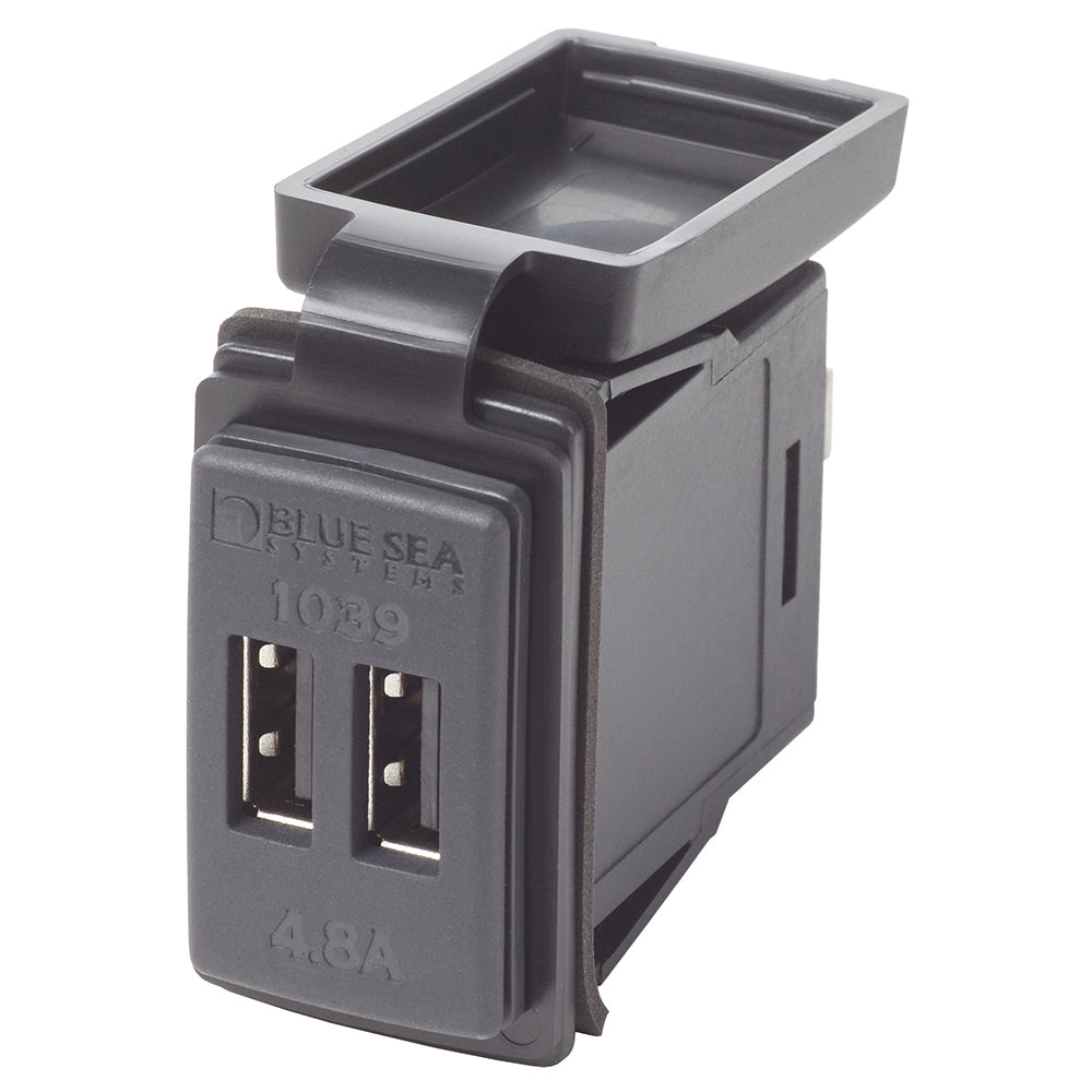 Blue Sea Dual USB Charger - 24V Contura Mount [1039] | Accessories by Blue Sea Systems 