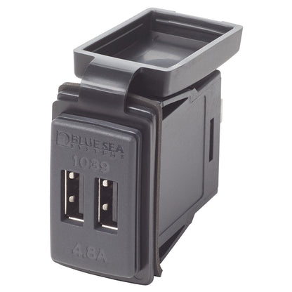 Blue Sea Dual USB Charger - 24V Contura Mount [1039] | Accessories by Blue Sea Systems 