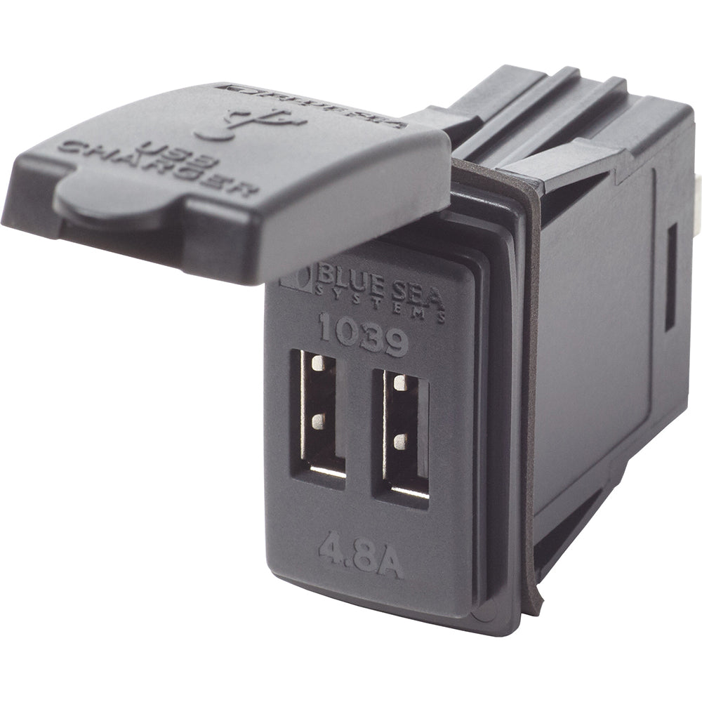 Blue Sea Dual USB Charger - 24V Contura Mount [1039] | Accessories by Blue Sea Systems 