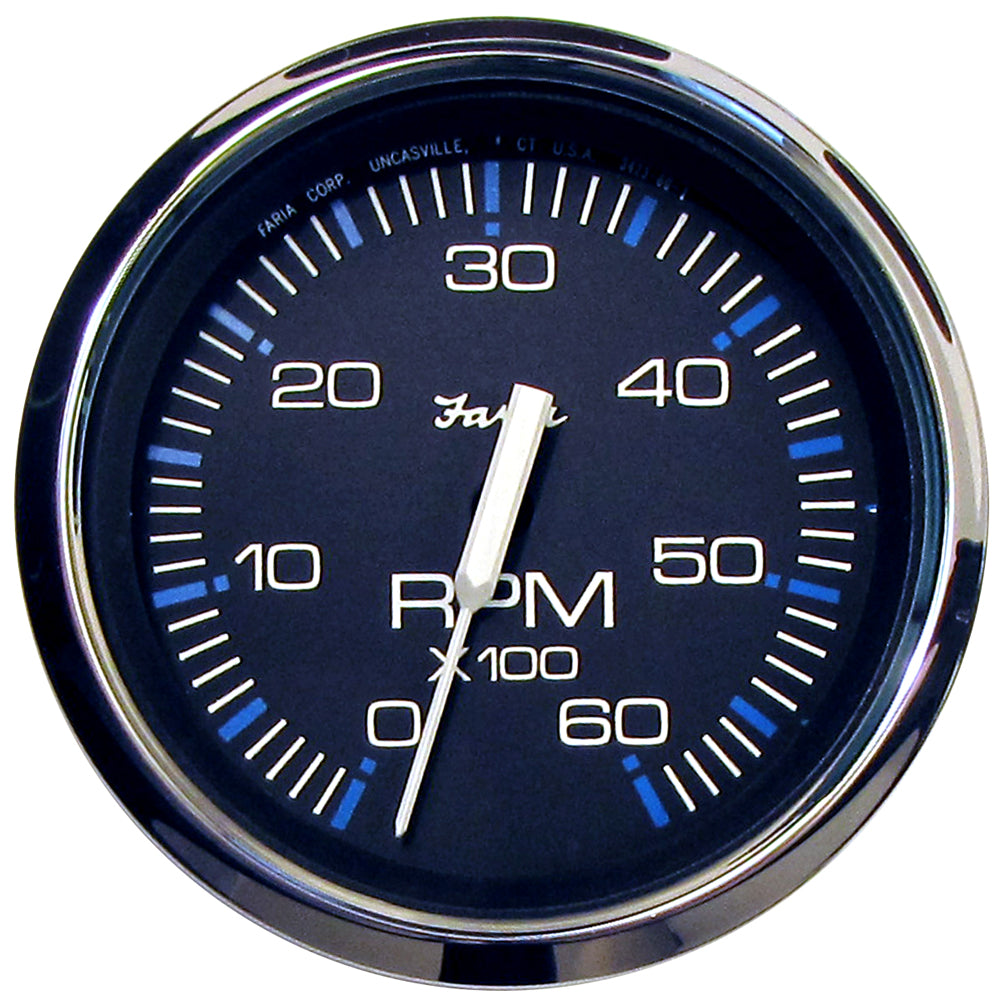 Faria Chesapeake Black 4" Tachometer - 6000 RPM (Gas) (Inboard  I/O) [33710] | Gauges by Faria Beede Instruments 