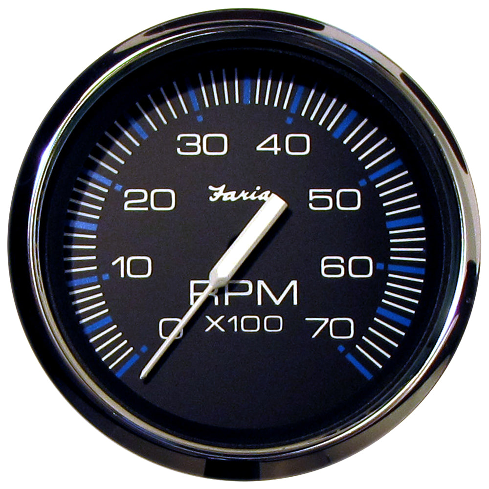 Faria Chesapeake Black 4" Tachometer - 7000 RPM (Gas) (All Outboards) [33718] | Gauges by Faria Beede Instruments 