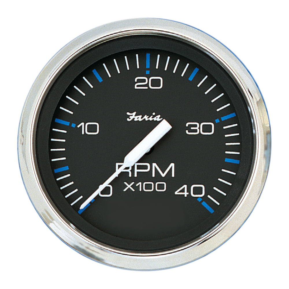 Faria Chesapeake Black 4" Tachometer - 4000 RPM (Diesel) [33742] | Gauges by Faria Beede Instruments 