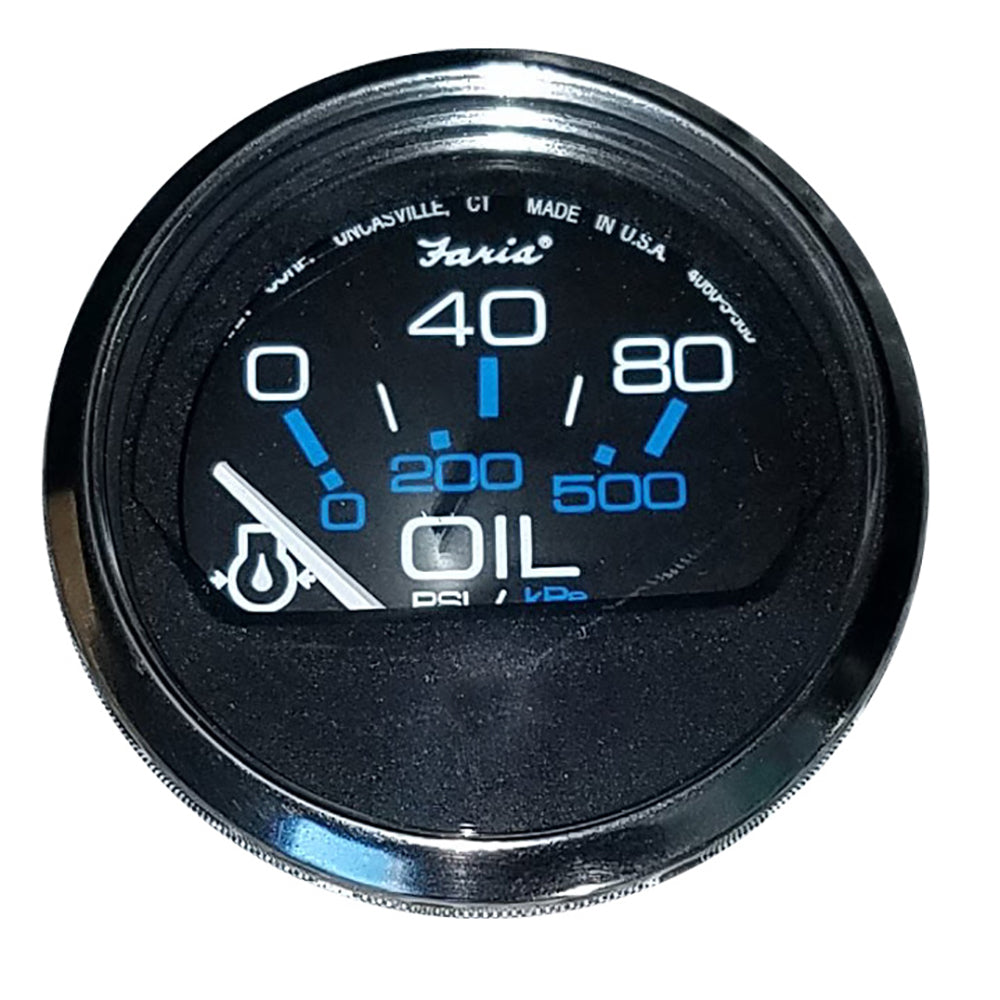 Faria Chesapeake Black 2" Oil Pressure Gauge (80 PSI) [13702] | Gauges by Faria Beede Instruments 