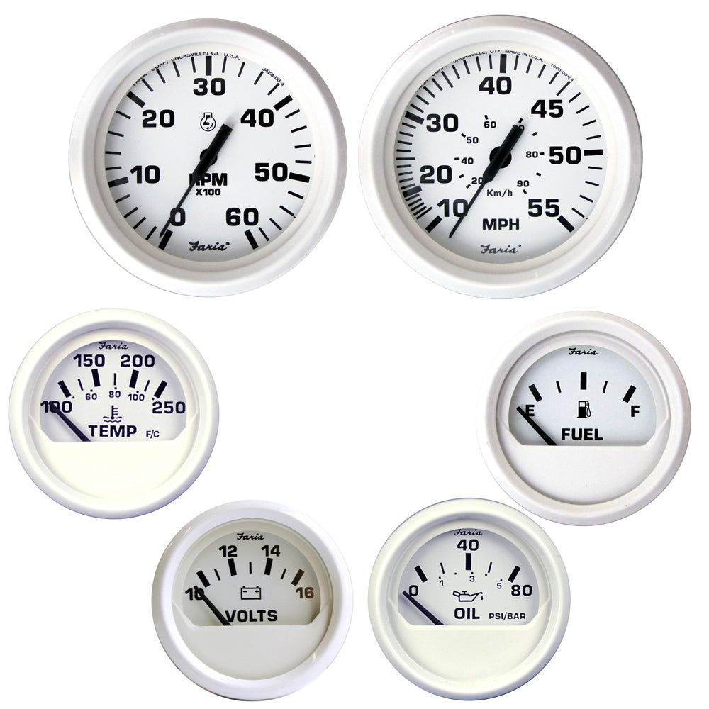 Faria Dress White Boxed Set - Inboard Motors [KT9797] | Gauges by Faria Beede Instruments 