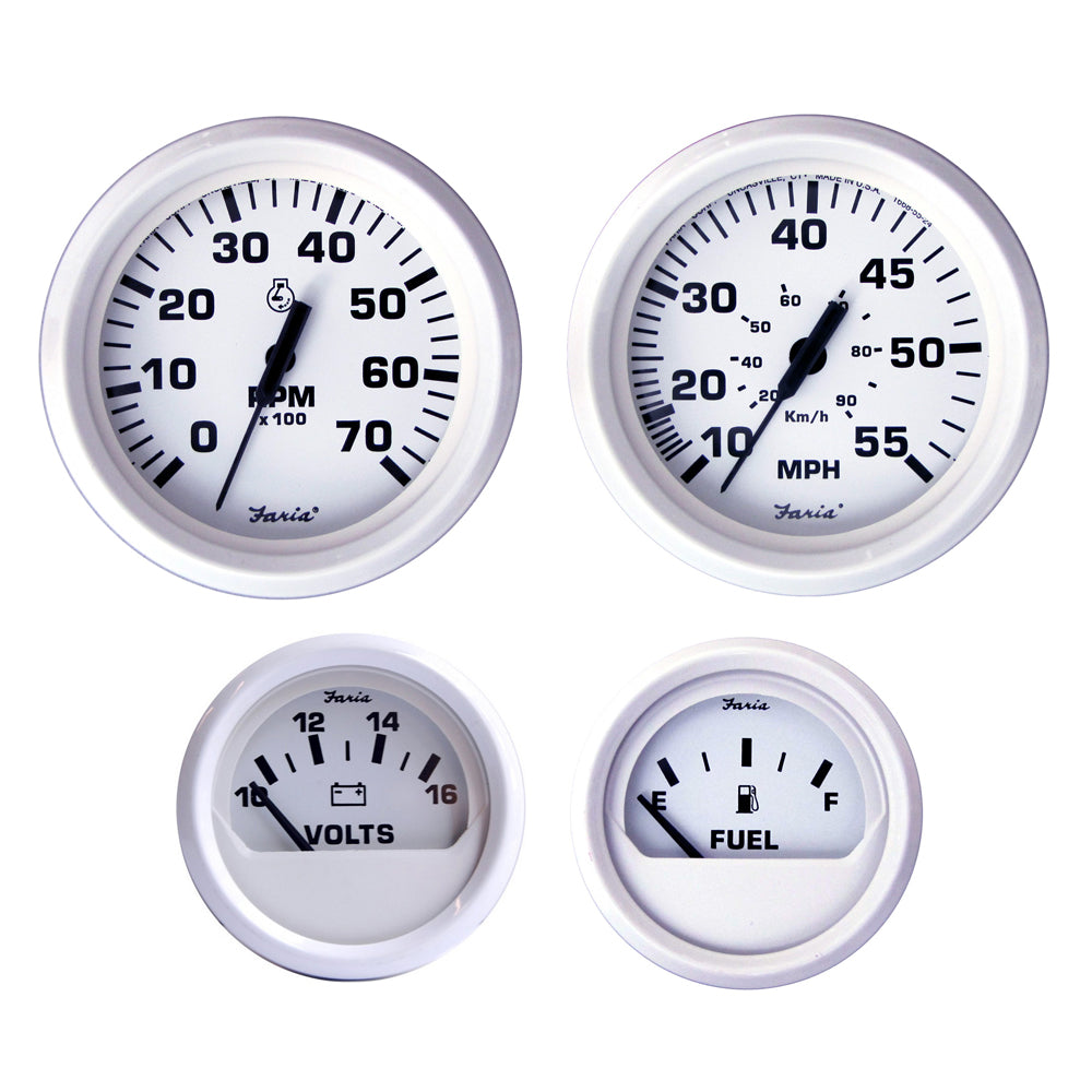 Faria Dress White Boxed Set - Outboard Motors [KT9794] | Gauges by Faria Beede Instruments 