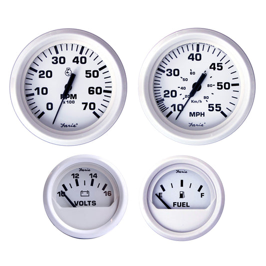 Faria Dress White Boxed Set - Outboard Motors [KT9794] | Gauges by Faria Beede Instruments 