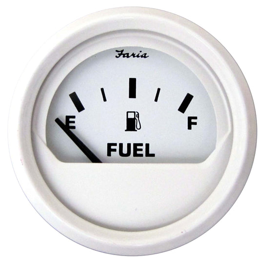 Faria Dress White 2" Fuel Level Gauge (E-1/2-F) [13101] | Gauges by Faria Beede Instruments 