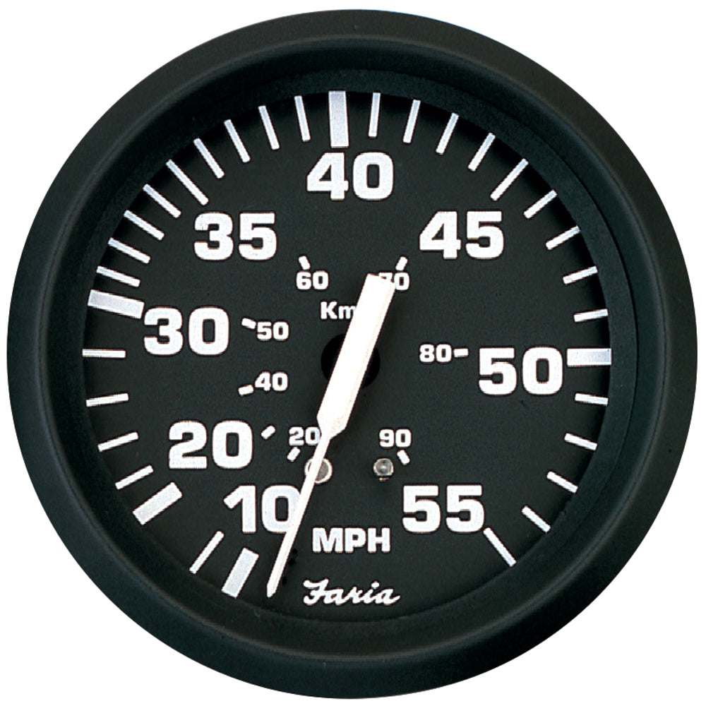 Faria Euro Black 4" Speedometer - 55MPH (Pitot) [32810] | Gauges by Faria Beede Instruments 