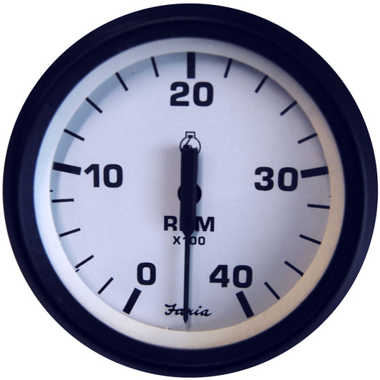 Faria Euro White 4" Tachometer 4000 RPM (Diesel) (Mechanical Takeoff  Var Ratio Alt) [32942] | Gauges by Faria Beede Instruments 