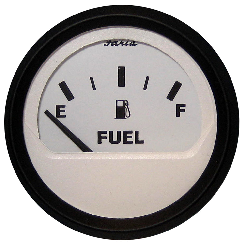 Faria Euro White 2" Fuel Level Gauge (E-1/2-F) [12901] | Gauges by Faria Beede Instruments 