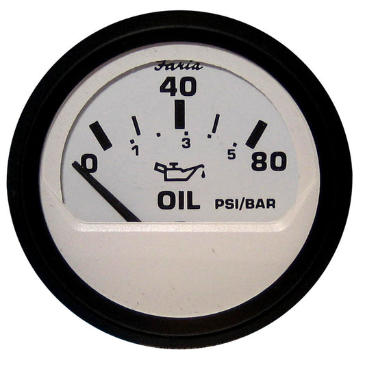 Faria Euro White 2" Oil Pressure Gauge (80 PSI) [12902] | Gauges by Faria Beede Instruments 